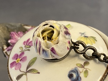 Two Meissen porcelain covered jugs with floral design, Germany, 18/19th C.